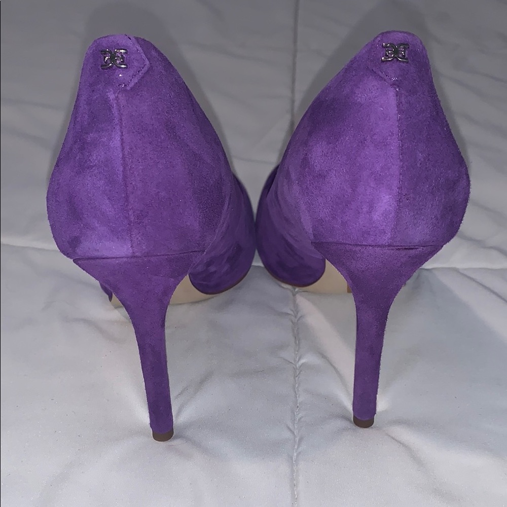 Sam Edelman Purple Heels with Classic Pointed Toe Design - Picture 6 of 9